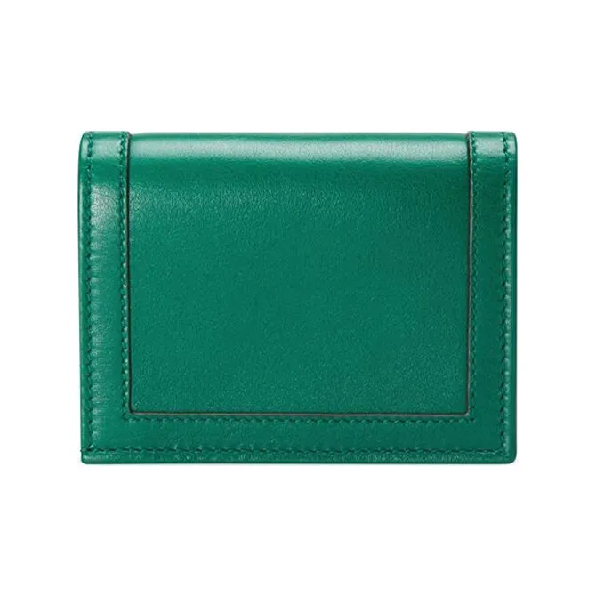 GUCCI Diana Leather Wallets Card Holders Women's Green-2
