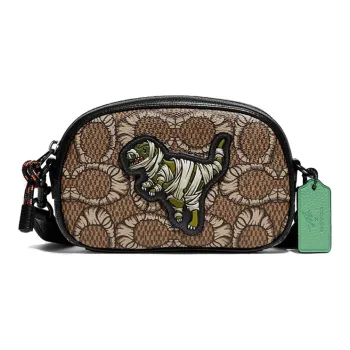 COACH MBJ Collaboration Camera Leather Camera Bag, Crossbody Bag Small Size Unisex Khaki