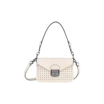 LONGCHAMP Mademoiselle Large Cow Leather Handbag Shoulder Bag Crossbody Bag Extra Small Women's Beige