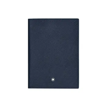 MONTBLANC MONTBLANC Leather Card Holder With Passport Clip Men's Dark Blue