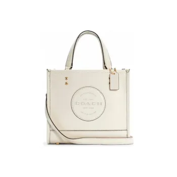 COACH Dempsey Cow Leather Tote Bag, Shopping Bag, Crossbody Bag, Handbag Trumpets Women's White