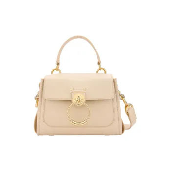 Chloe Tess Cow Leather Shopping Bag Shoulder Bag Regular Women's Light Beige