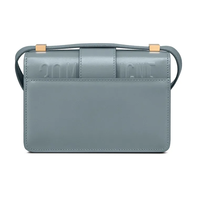 DIOR 30 Montaigne Collection Polished Calfskin Box Bag, Crossbody Bag, Shoulder Bag Women's Blue Gray-3