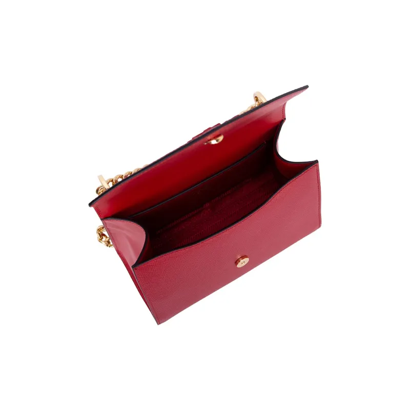 PRADA Monochrome Calfskin Shoulder Bag Regular Women's Red-3