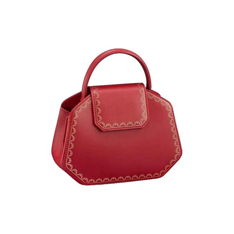 CARTIER GUIRLANDE Calfskin Handbag Shoulder Bag Crossbody Bag Mini Women's Red-2