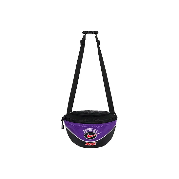 Supreme SS19 Nike Shoulder Bag Collaboration Polyester Crossbody Bag, Fanny Pack Unisex Purple-0