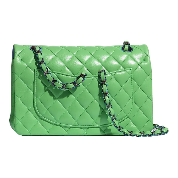 CHANEL Classic Flap CF Lambskin Shoulder Bag, Crossbody Bag Medium Size Women's Green-1