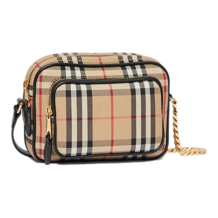 Burberry Vintage Calfskin Trim Camera Bags Crossbody Bag Shoulder Bag Unisex Archive Beige-2