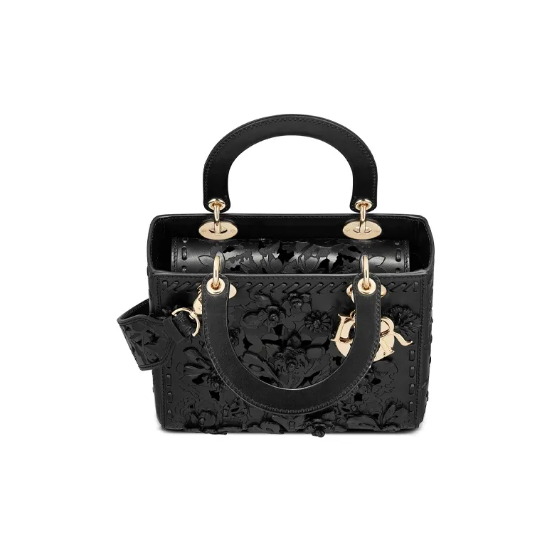 DIOR Cow Leather DaiFeng Bag One Shoulder Handbag Medium Size Women's Black-2