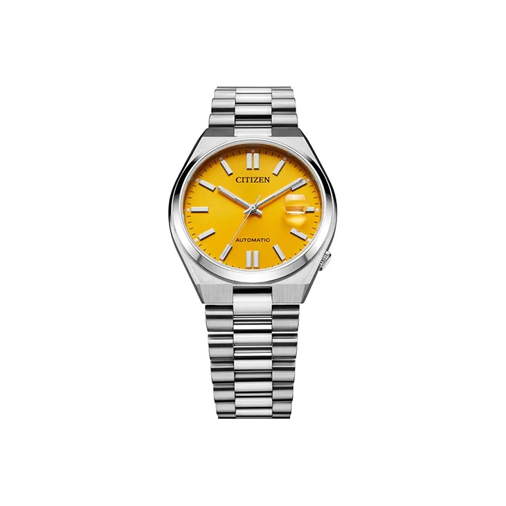 CITIZEN ME Color Collection Mechanical Movement Stainless Steel Strap Watch Men's Watches Orange Watch Dial-1