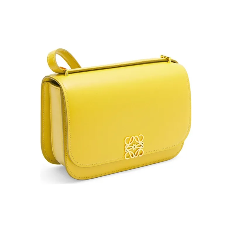 LOEWE Goya Silk Calfskin Handbag, Shoulder Bag, Crossbody Bag, Clutch Trumpets Women's Yellow-1