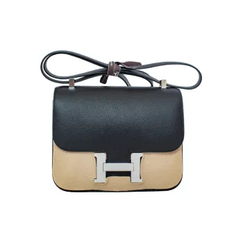 HERMES Constance Epsom Leather Shoulder Bag Crossbody Bag Mini Women's Black