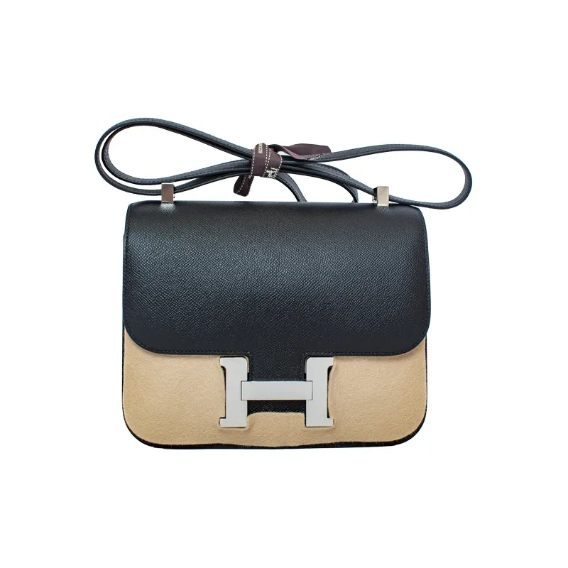 HERMES Constance Epsom Leather Shoulder Bag Crossbody Bag Mini Women's Black-0