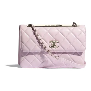 CHANEL Trendy Cc Sheepskin Mouth Cover Bag Crossbody Bag Women's Pink