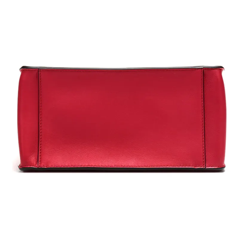 FENDI Calfskin Tote Bag, Shopping Bag, Handbag, Shoulder Bag Women's Red-3
