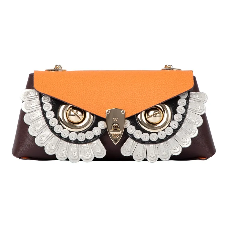 WANACCESSORY Cow Leather Crossbody Bag Regular Women's Milk Orange-3