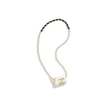 CHANEL Lambskin Earphone Case Women's White