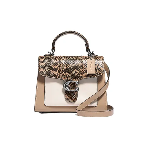COACH Tabby Snake Skin Leather Shoulder Bag Crossbody Handbag Shoulder Bag Small Size Women's Brown