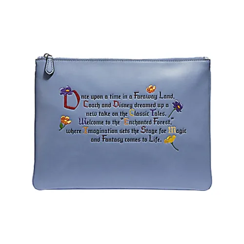 COACH X Disney Collaboration Wristlet Calfskin Coin Purse, Clutch Tubas Women's Blue