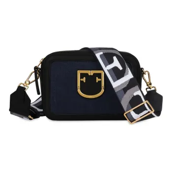 Furla Brava Camelia Cow Leather Camera Bag, Shoulder Bag, Crossbody Bag Mini Women's Black