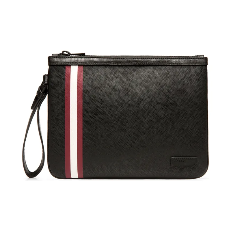 BALLY Canvas Coin Purse Commute Clutch Men's Black-0