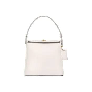 COACH Turnlock Leather Shoulder Bag Crossbody Bag Handbag Small Size Women's White