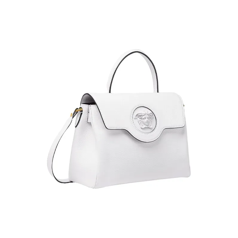 VERSACE La Medusa Cow Leather Crossbody Bags Handbags Medium Size Women's White-1