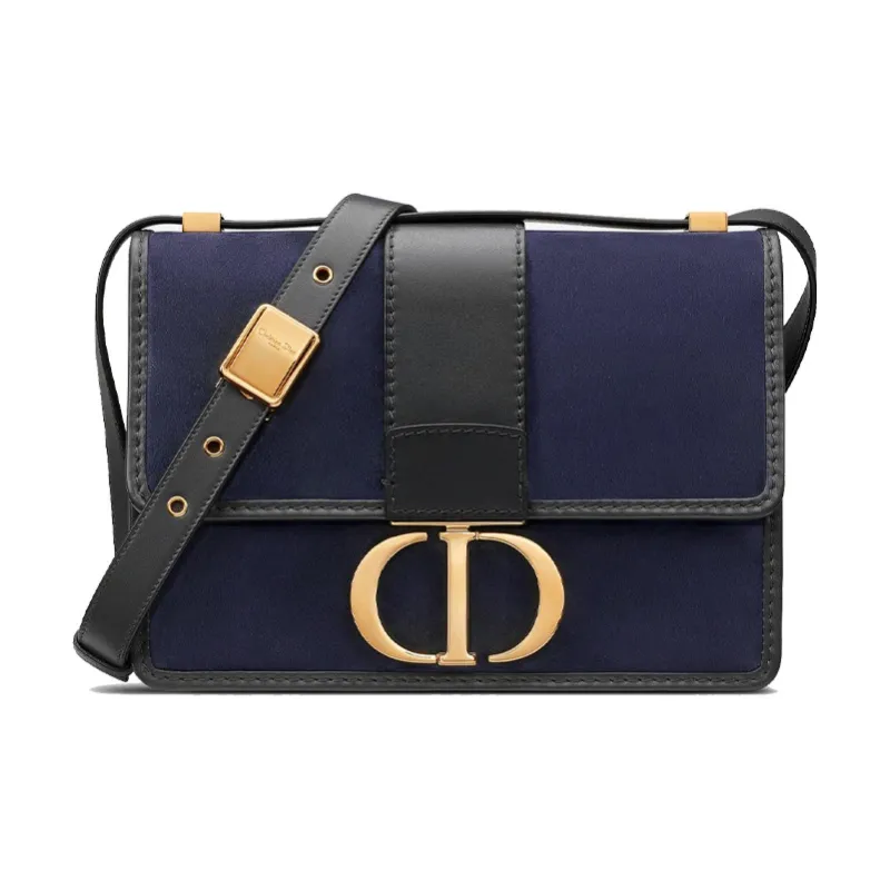DIOR 30 Montaigne Suede Cow Leather Box Bag, Shoulder Bag, Crossbody Bag Regular Women's Blue-0