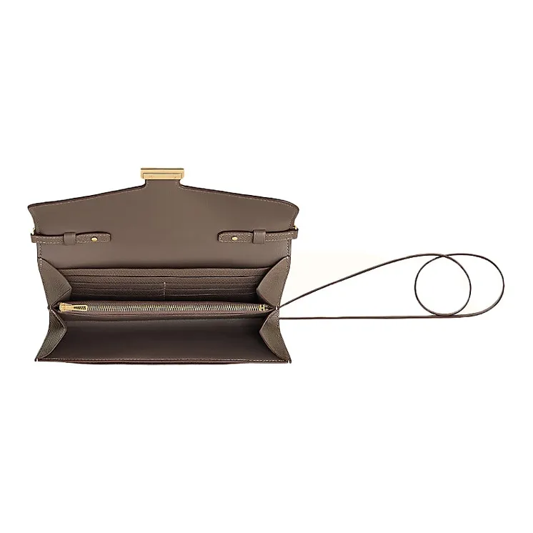 HERMES Constance To Go Epsom Leather Wallet Shoulder Bag Crossbody Bag Regular Women's 18 Etoupe Elephant Gray-3