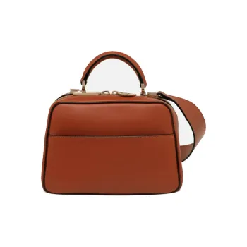 Valextra Serie S Calfskin Shoulder Bag, Crossbody Bag, Handbag Mini Women's Rusty Red