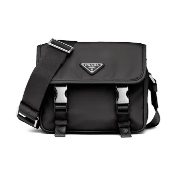 PRADA Saffiano Leather Messenger Bag Shoulder Bag Women's Black