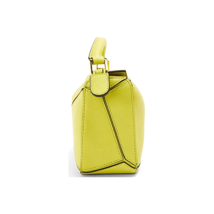 LOEWE Puzzle Calfskin Geometric Bag Puzzle Bag Handbag Shoulder Bag Crossbody Bag Mini Women's Lemon-2