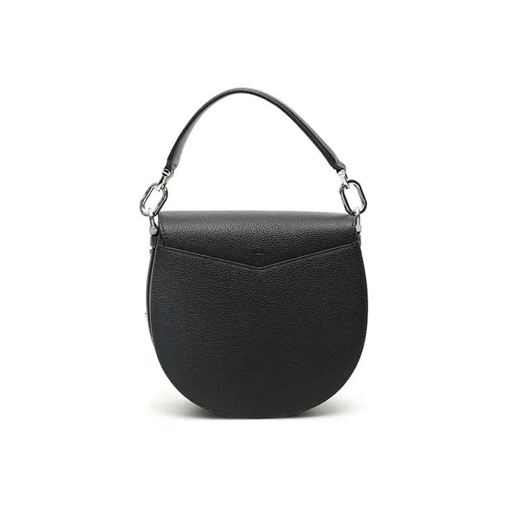 MCM Patricia Visetos Leather Saddle Bag, Shoulder Bag, Crossbody Bag, Handbag Small Size Women's Black-1