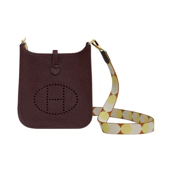 HERMES Evelyne Clemence Bullock Leather Shoulder Bag, Crossbody Bag Women's