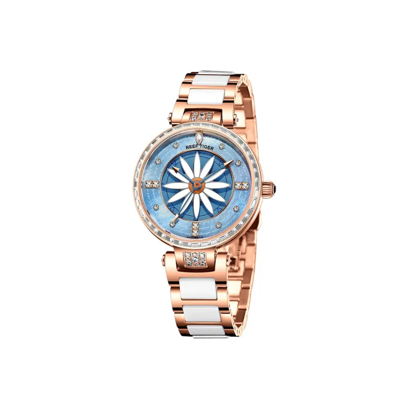 REEF TIGER Automatic Mechanical Movement Watch Women's Watch Blue Dial RGA1599 ML-1