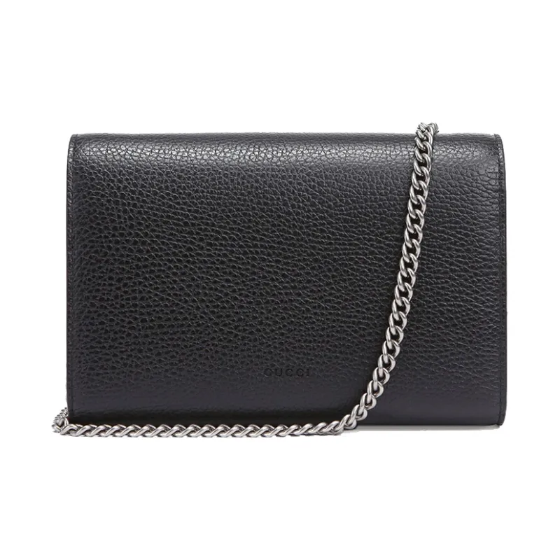 GUCCI Dionysus Leather Wallet Crossbody Bag Shoulder Bag Women's Black-3