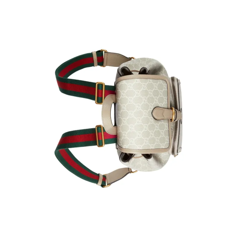 GUCCI GG Leather Backpack Unisex White/Beige-4