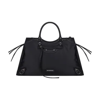 Balenciaga Neo Classic Nylon Shoulder Bag Crossbody Bag Handbag Unisex Black