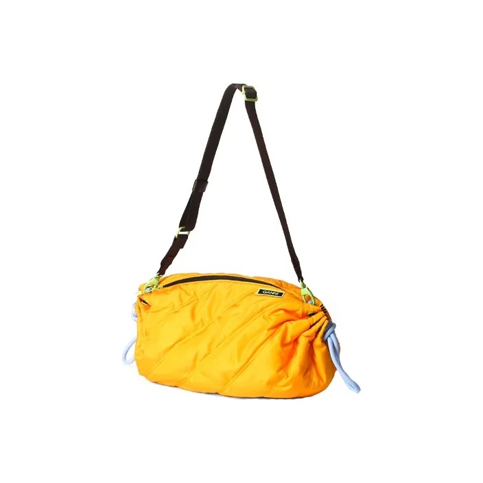 GANNI Recycled Polyester Crossbody Bag Shoulder Bag Unisex Yellow & Orange-2