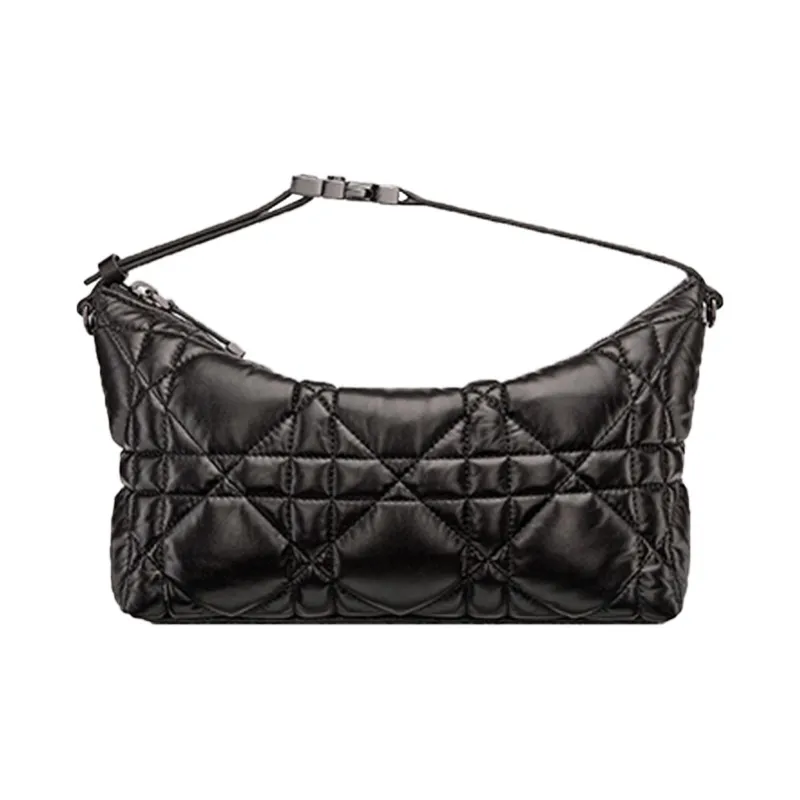 DIOR Cow Leather Clutch Medium Size Women's Black Silver-0