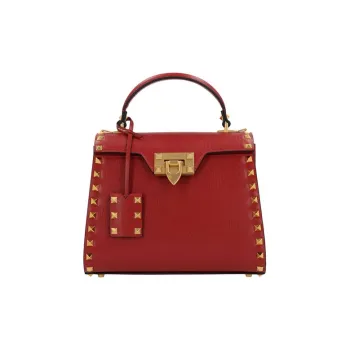 Valentino Grained Calfskin Portable Crossbody Bag Shoulder Bag Small Size Women's Red