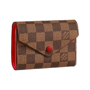 LOUIS VUITTON Victorine Canvas With Leather Wallet Women's Red