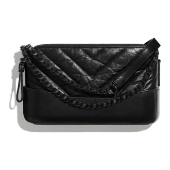 CHANEL GabrielleSo Black Calfskin Hobo Bag Shoulder Bag Crossbody Bag Mini Women's Black