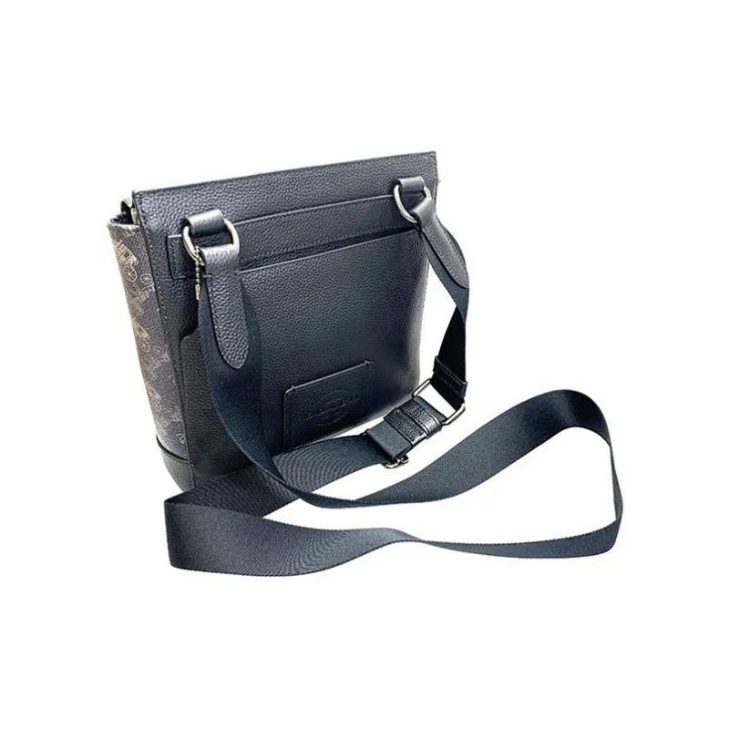 COACH Hudson Leather Messenger Bag Crossbody Bag Shoulder Bag Men's Black-3