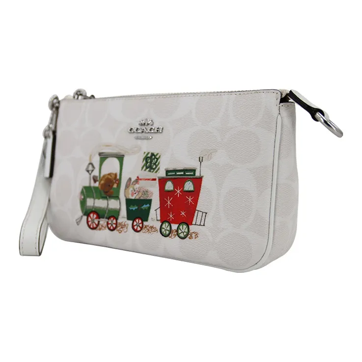 COACH Nolita Canvas With Leather Pochette, Shoulder Bag, Shoulder Bag, Clutch Regular Women's White-1