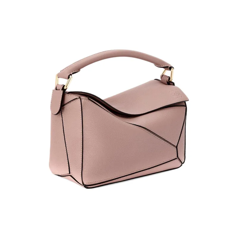 LOEWE Puzzle Soft Grain Calfskin Shoulder Bag, Crossbody Bag, Handbag Small Size Women's Pink-2