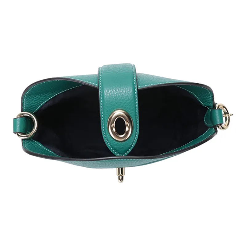 COACH Addie Pebbled Cow Leather French Fries Bag Shoulder Bag Small Size Women's Emerald Green-5