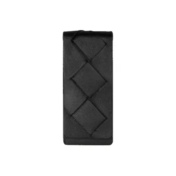 Bottega Veneta Cow Leather Money Clip Card Holder Men's Black