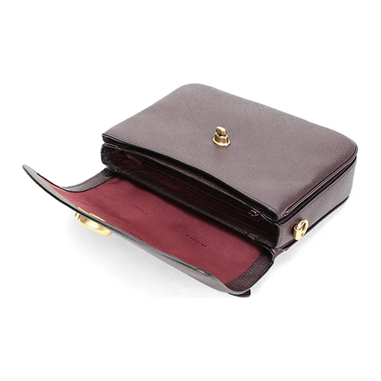 COACH Leather Messenger Bag Handbag Crossbody Bag Medium Size Women's Dark Red-5