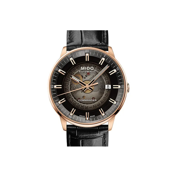 MIDO Commander Collection Men's Watches Watch Automatic Mechanical Movement 40mm Black Dial Leather Watch Bands-1